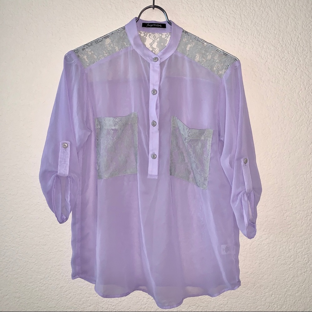 FOREIGN EXCHANGE | sheer blouse with lace